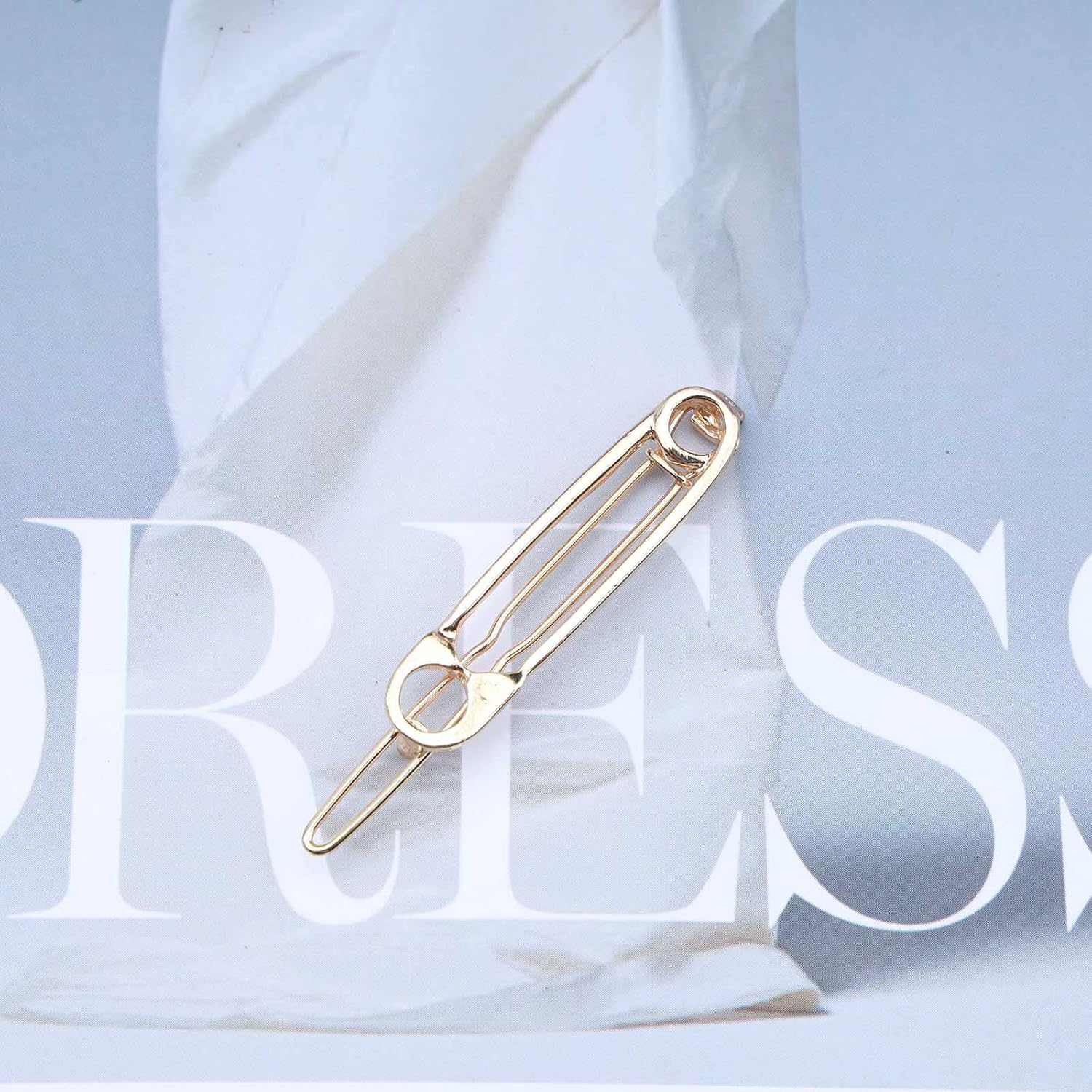 Wendalern Punk Pin Hair Clip Headpiece Needle Shape Hair Clip Hair Brooch Needle Shape Hair Clip Gold Hollow Hair Clips Minimalist Hair Decorative Hair Accessories for Women and Girls image number 2