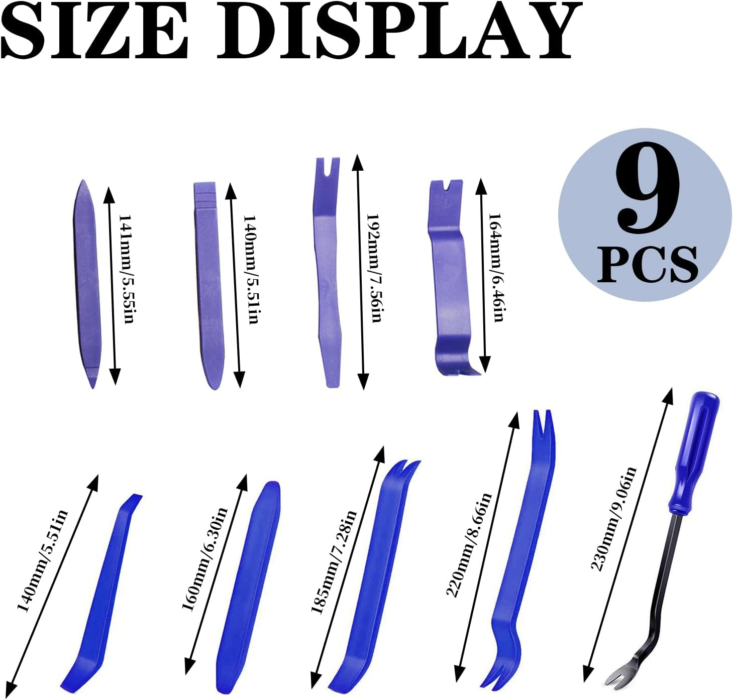 9-Piece Set for Easy Car Interior and Exterior Maintenance, Durable Nylon Material, Professional Trim Removal Tools Kit, Ergonomic Design for Effortless Use image number 2