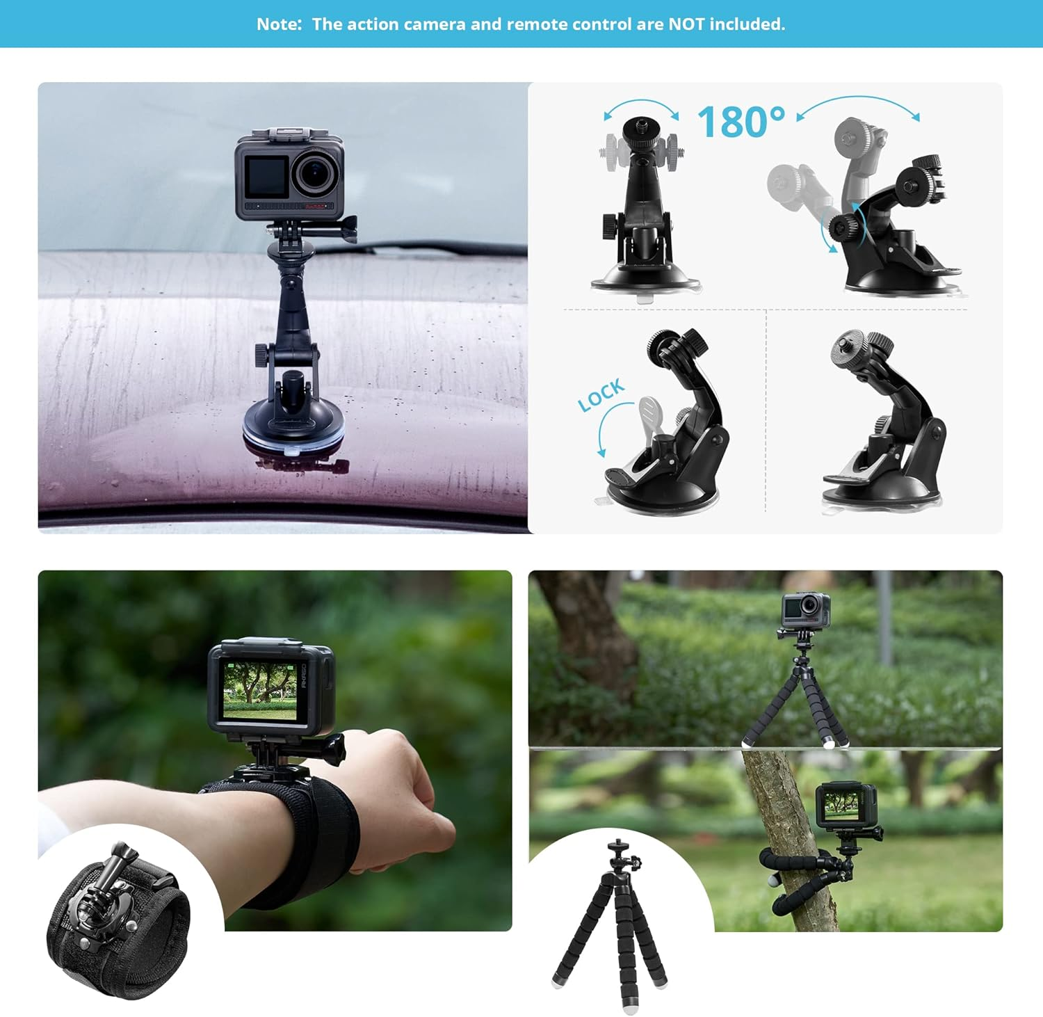 AKASO Outdoor Sports Action Camera Accessories Kit 42In1 for AKASO EK7000/ EK7000 Pro/Brave 4/Brave 7 Le/Brave 7/Brave 8/V50X/V50 Pro/V50 Elite/Go Pro Hero in Swimming Any Other Outdoor Sports image number 4