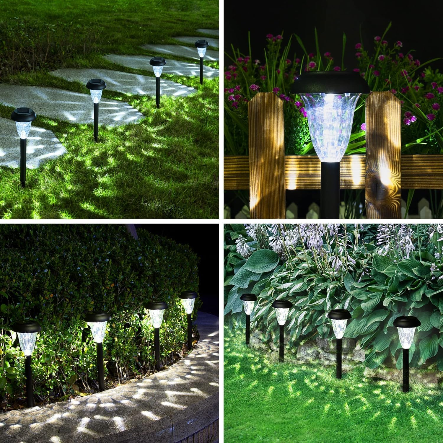 12 Pack Solar Light Outdoor Waterproof, Cool White Pathway Lights Solar Powered, Landscape Lighting, Garden Lights for Decor, Patio, Garden, Yard, Pathways, Walkway