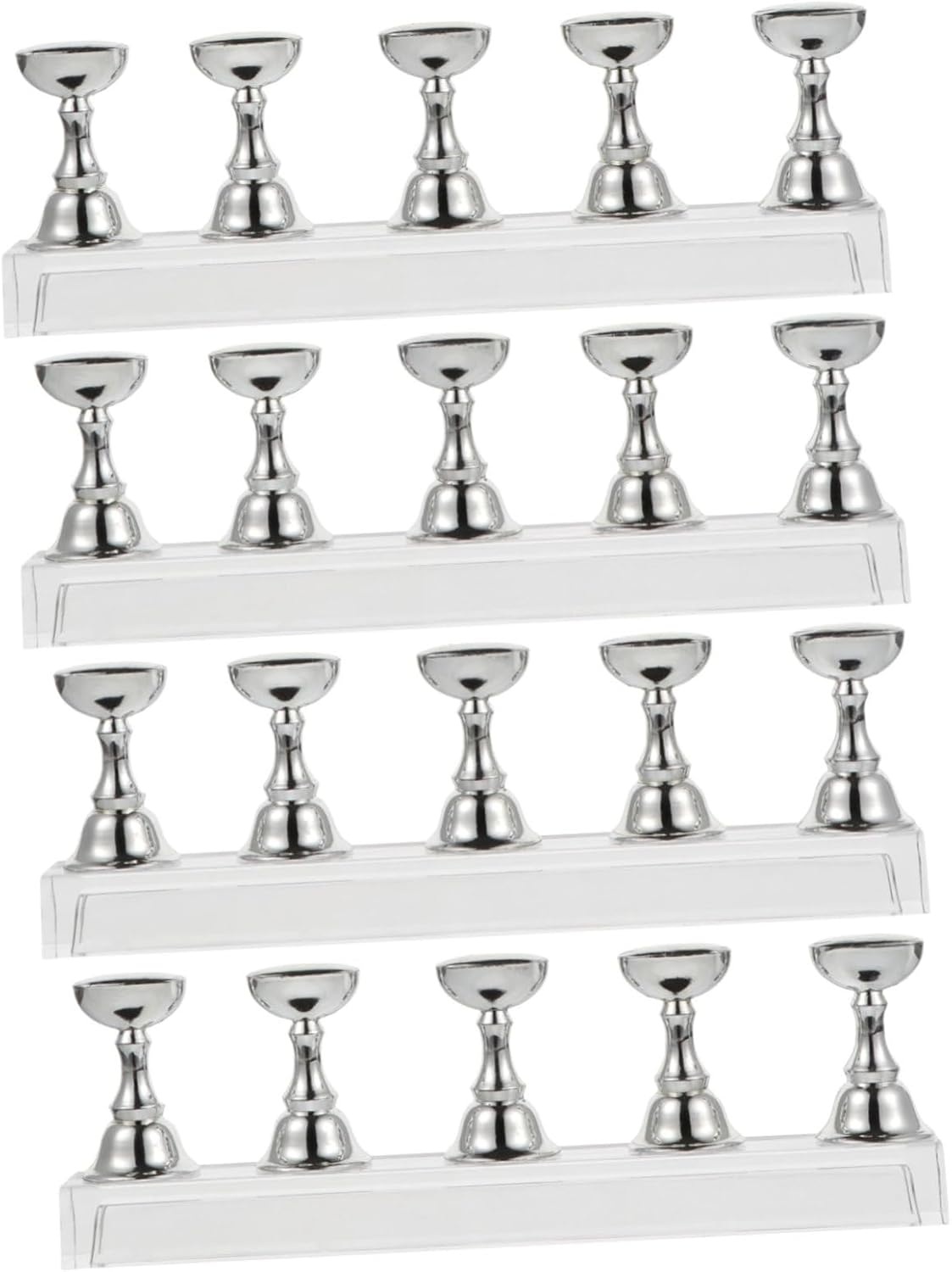 WOFASHPURET Acrylic Display Stand for Manicure Practice 4Pcs Nail Art Checkerboard Holder Professional Nail Display Rack and Enthusiasts