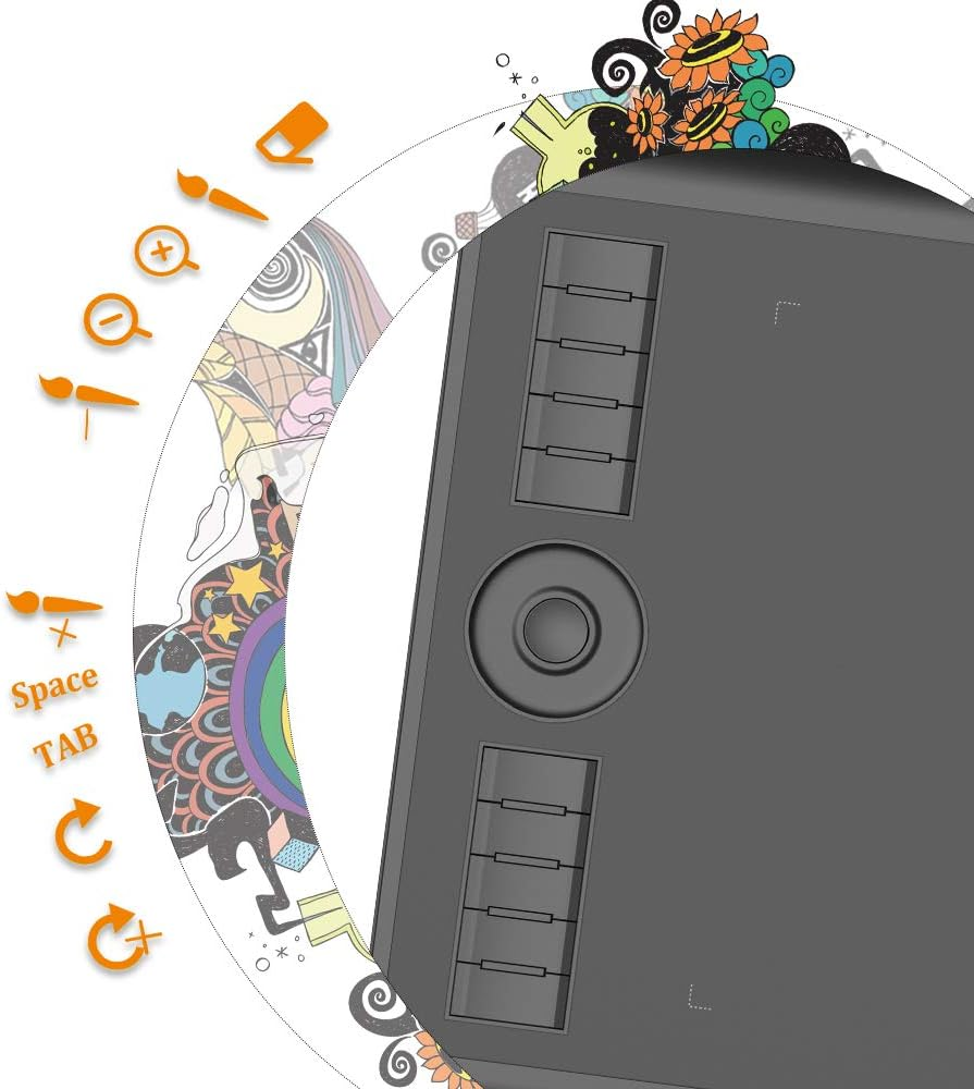 GAOMON M10K PRO Drawing Tablet 10 X 6.25 Inches Large Digital Art Graphic Tablet Supports Tilt & Radial Function with 10 Shortcut Keys, Battery-Free Stylus, Work with Mac, Windows & Android