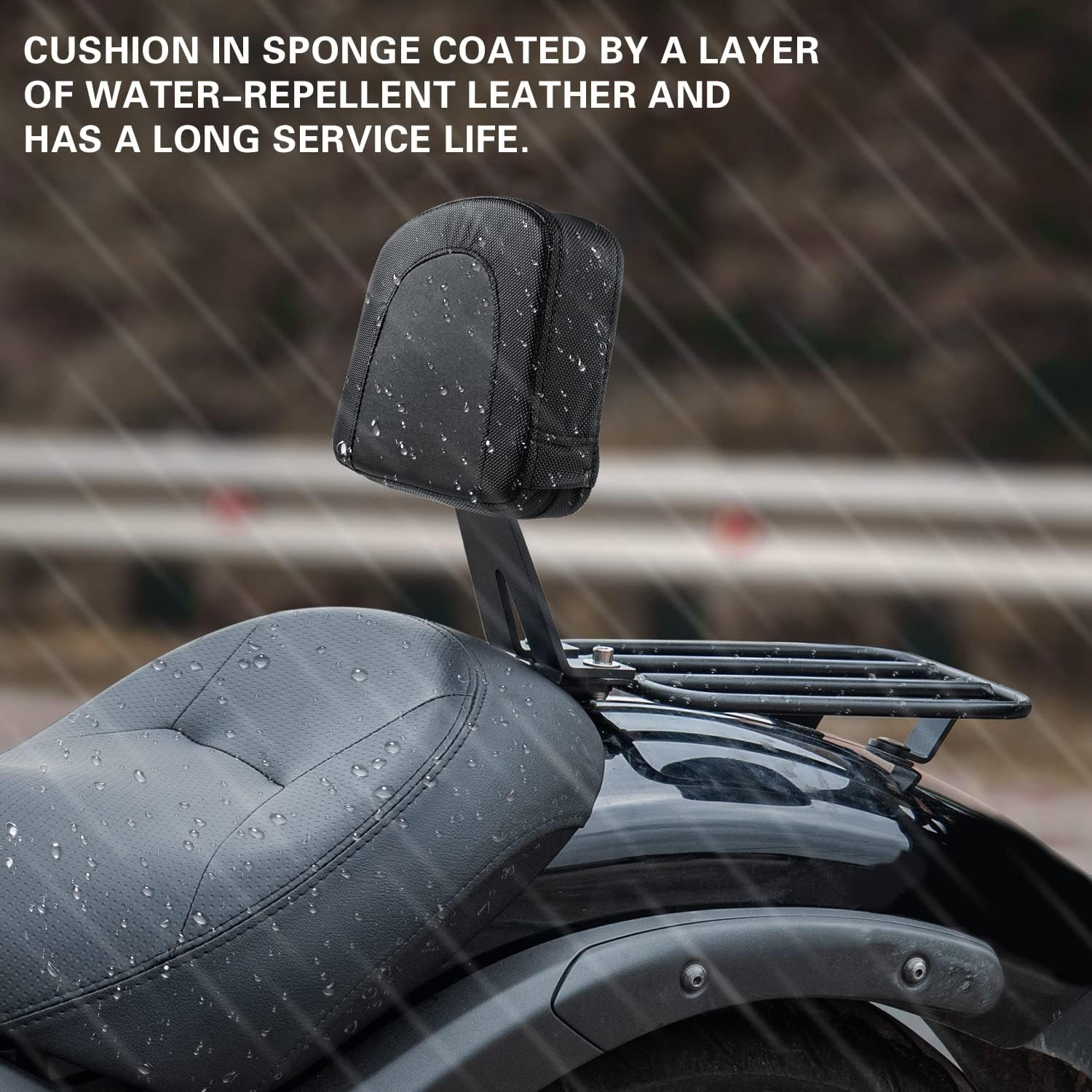 Motorcycle Sissy Bar Luggage Rack for Kawasaki Vulcan 650 VN650 S 2015 2016 2017 2018 2019 2020 2021 2022 2023 2024 2025 2026 Rear Passenger Backrest Upright Seat Leather Cushion Pad image number 3