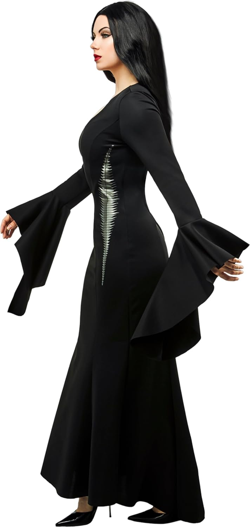 Morticia Addams Deluxe Costume for Adults - Wednesday (Netflix) - Medium image number 3