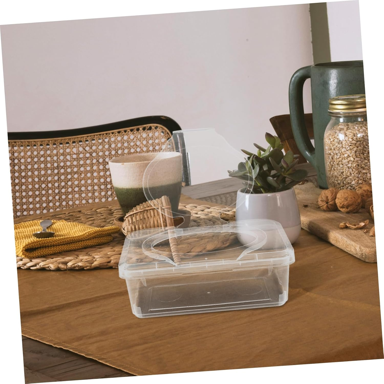 2Pcs Travel Wipes Dispenser Dustproof Wipes Storage Box for Car Outdoor Use Capacity for Organized Home Bathroom image number 2