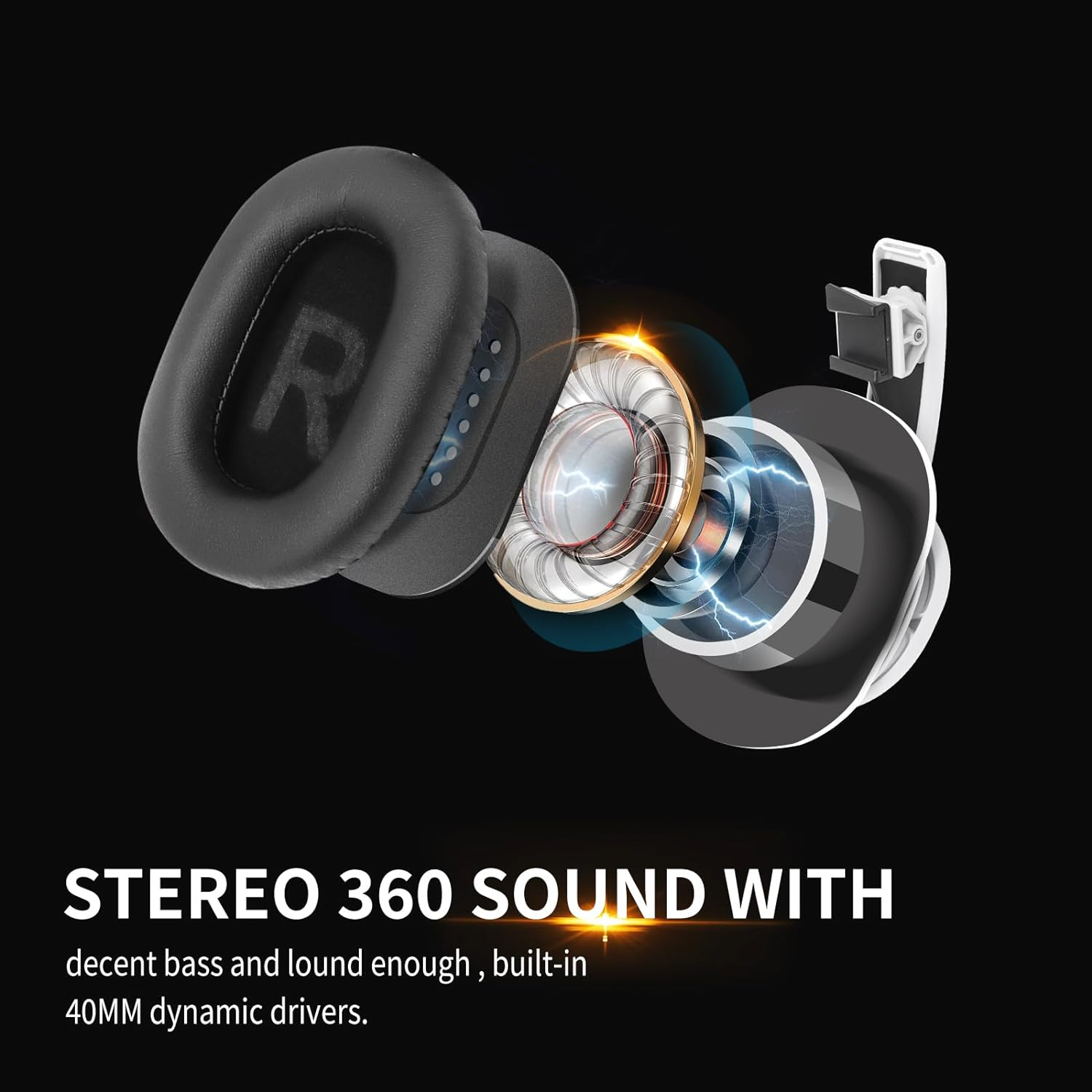 Globular Cluster PH2 Stereo VR Headphones for PS VR 2 - Clip on Design Easy to Install & Remove - Looks Tidy with Cable Router - More Comforable than In-Ear Buds ((75Mm X 90Mm Earmuffs White) image number 4