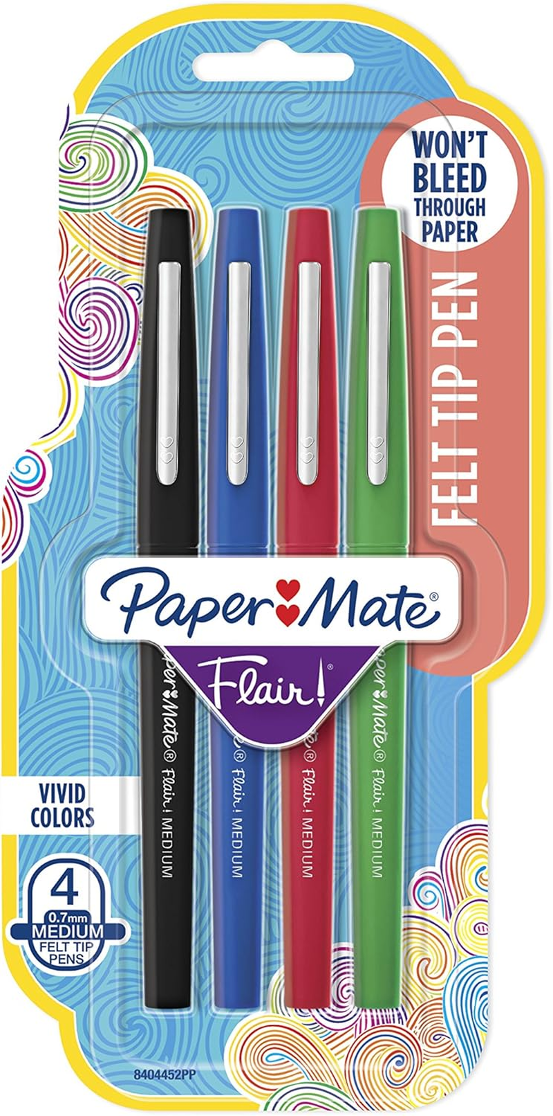 Paper Mate Flair Felt-Tip Pen, Medium Point, Business Assorted (Pack of 4)