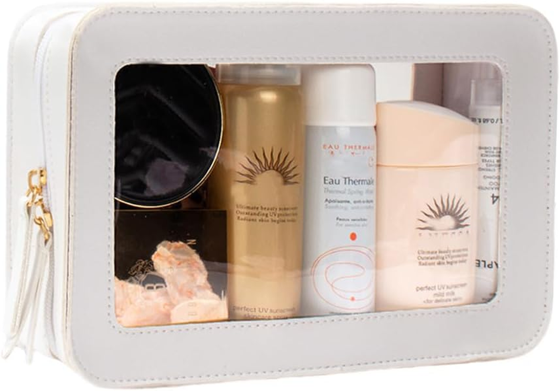 DDPOND Clear Makeup Bag, Black Travel Makeup Pouch Toiletry Bag for Women Waterproof Small Cosmetic Bag Case Small Make up Bag with Zipper Car Organizer Car Essentials for Women Men - 0-Mini Black image number 3