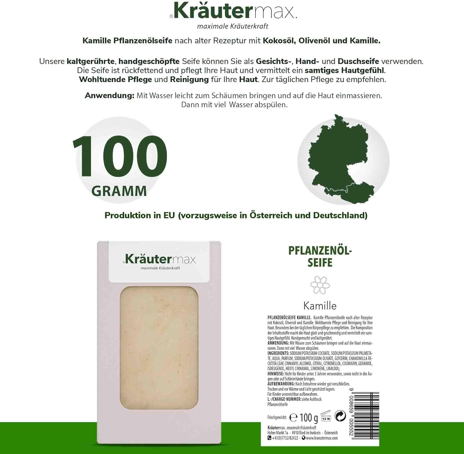 Chamomile Soap Vegetable Oil Soap with Chamomile Flower Extract for Face and Body 1 X 100 G image number 5