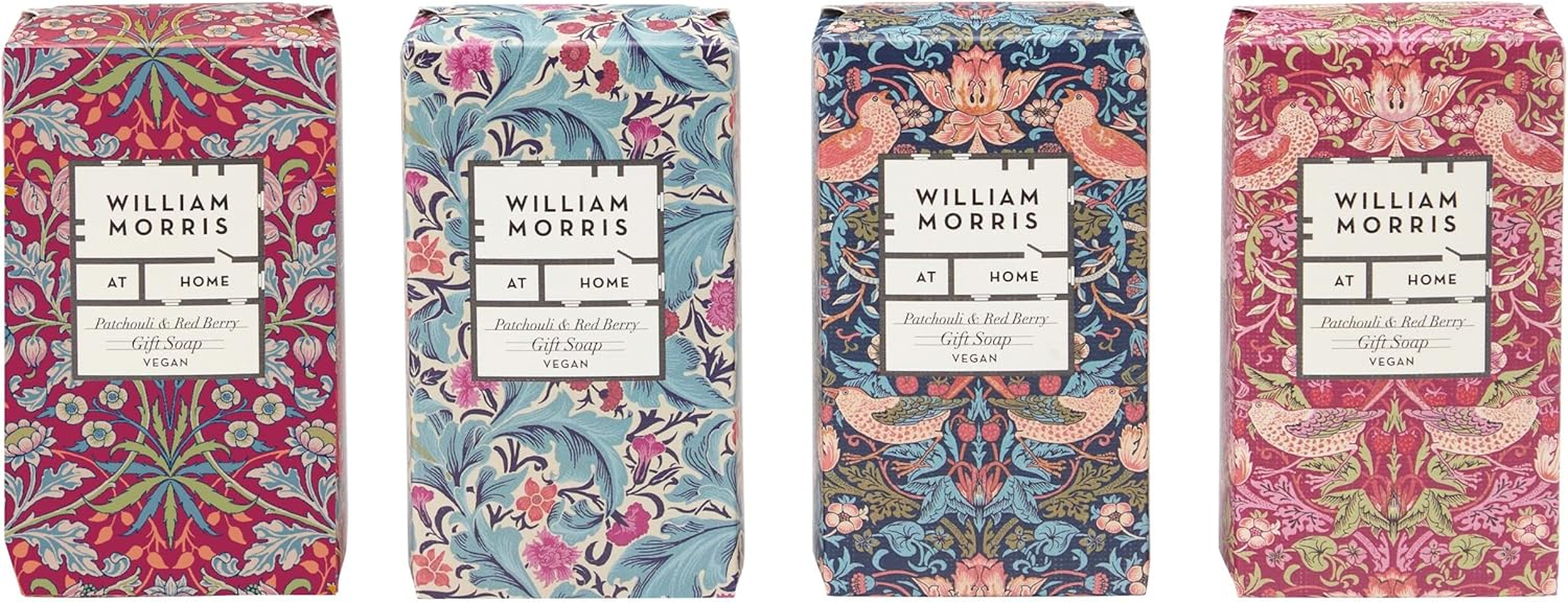 William Morris at Home Patchouli & Red Berry Guest Soaps | Enriched with Vitamins | Cruelty Free & Vegan Friendly | 4 X 50G image number 3
