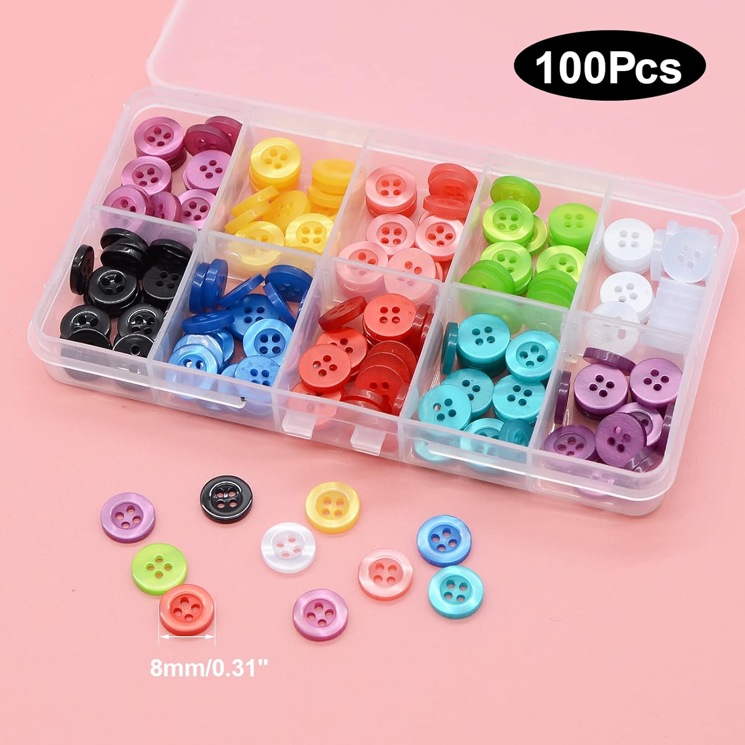 OELFFOW Four-Eye round Color Men'S and Women'S Shirt Button Chiffon Polo Shirt Small Button (10Mm) image number 4