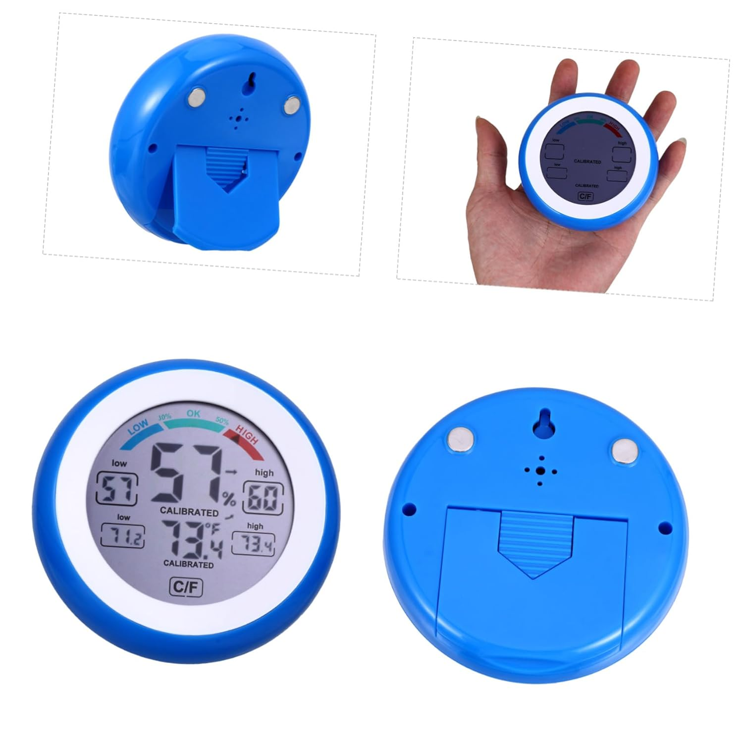 Digital Indoor Thermometer Hygrometer Temperature Gauge with LCD round Display Humidity Level Icons Values Comfort Indicator Switchable for Bedroom Office Greenhouse image number 5
