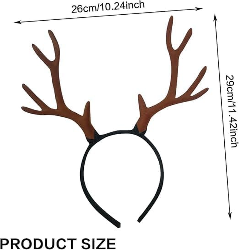 Reindeer Antlers Headband Red Elk Deer Horn Headband Reindeer Cosplay Horns Headpiece Christmas Reindeer Headbands image number 1
