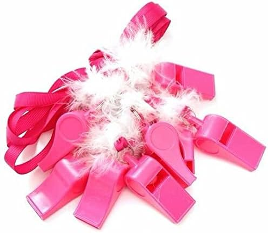10 Pack Whistles Whistle Hot Pink Sports Cheerleader Hens Night Pink Games Party image number 2