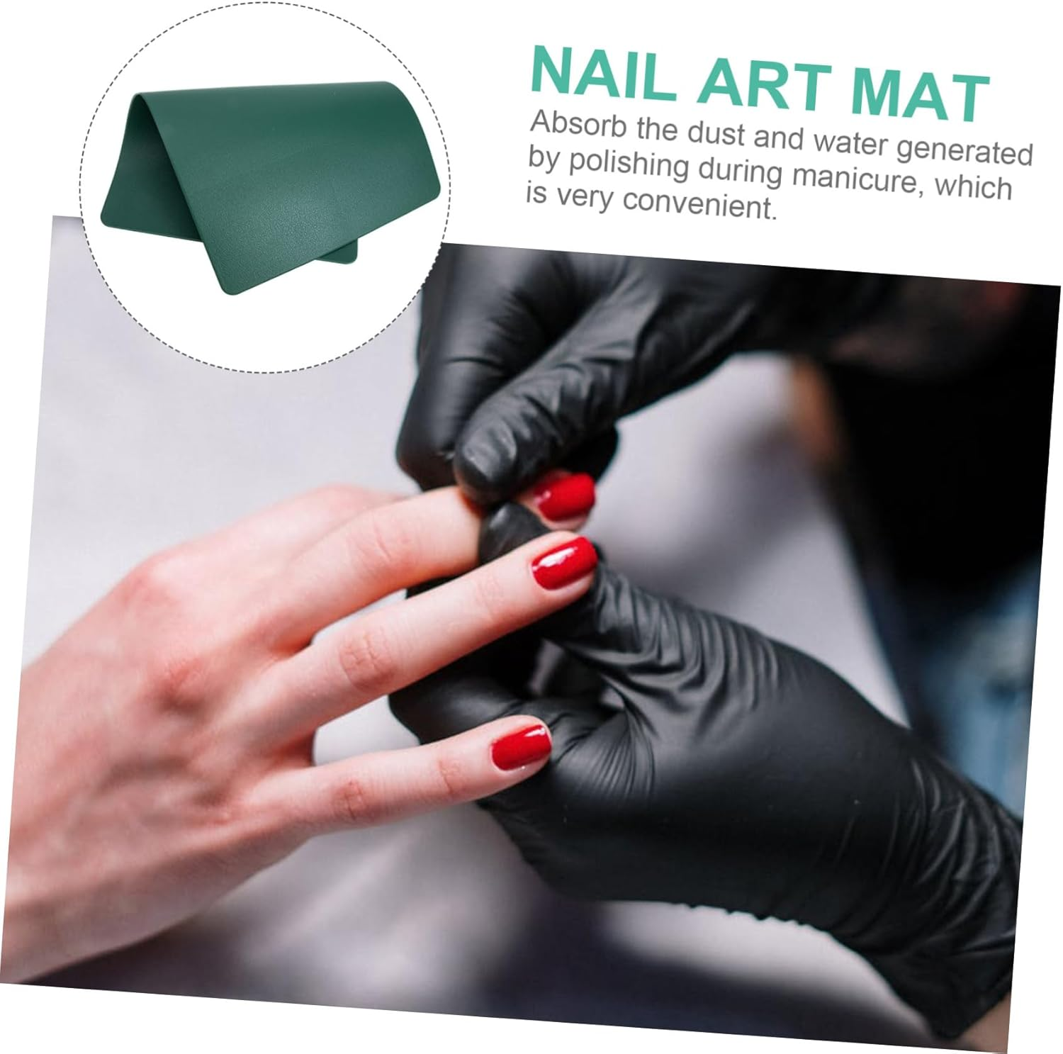 Healvian Dual-Sided Nail Art Mat for Manicure Waterproof and Stain-Resistant Hand Cushion Hand Rest Pad for Nail Shops and Home Use image number 4