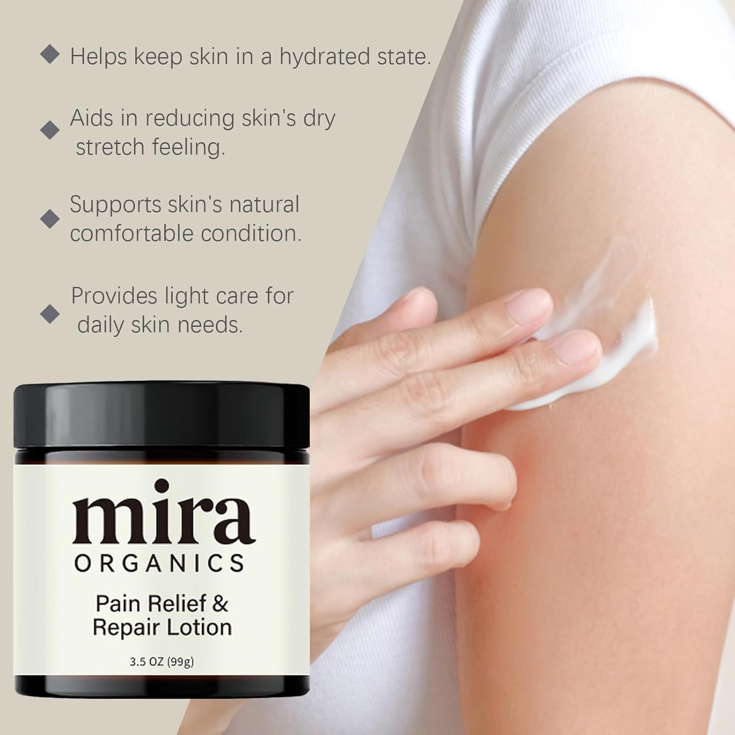 Mira Relief & Repair Lotion,Use Natural Plant Ingredients,Fast-Absorbing Non-Greasy Formula for Daily Nourishment,99G image number 3