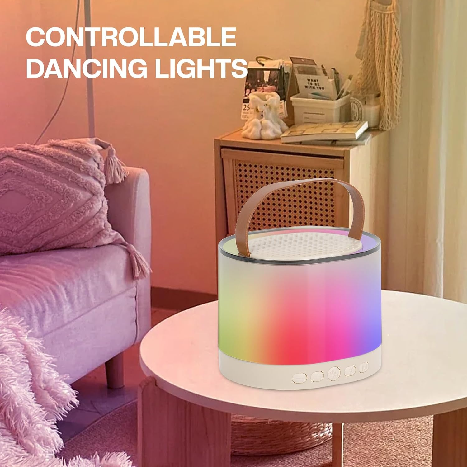 Airelax Mini Karaoke Machine with 2 Wireless Microphones for Kids & Adults, Portable Bluetooth Singing Speaker with Karaoke Microphone & Light, Perfect Toys for 3-12 Year Old, Home Party Present image number 2