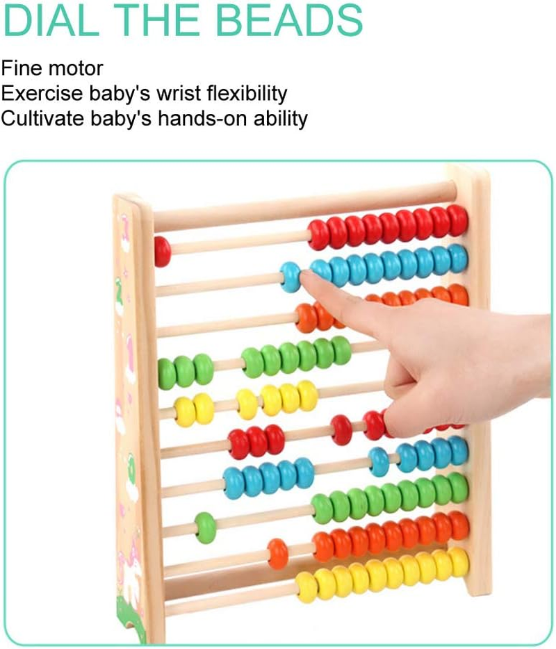 Easier to Assemble Kid Toy, Kid Wooden Abacus, Office School Children'S Playground for Home Kid(Pine Colorful Calculation Frame) image number 1