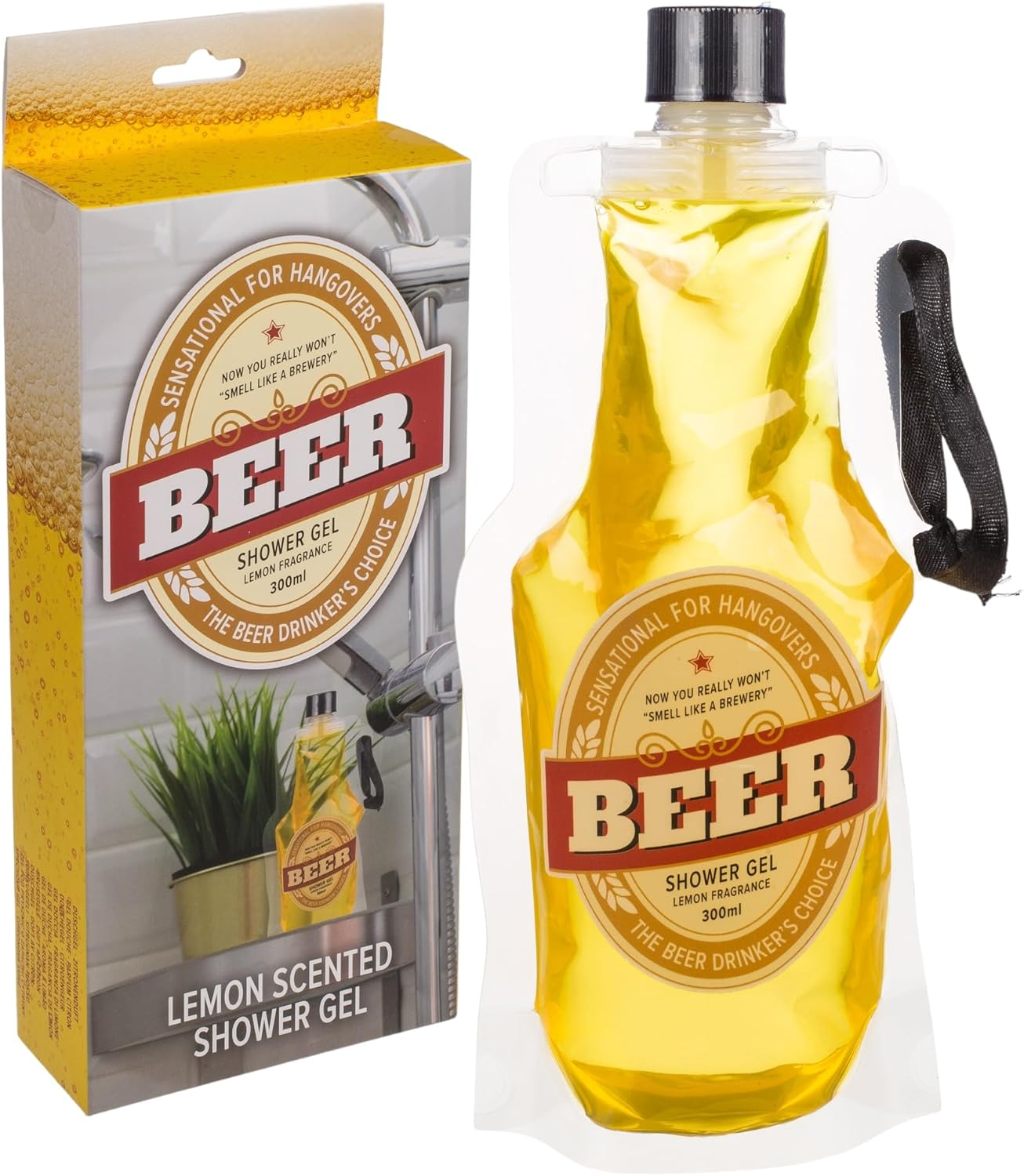 MIJOMA Beer Shower Gel Refreshing Lemon Fragrance 300Ml PET Bag with Ribbon Perfect for Hangovers Great Gift image number 3