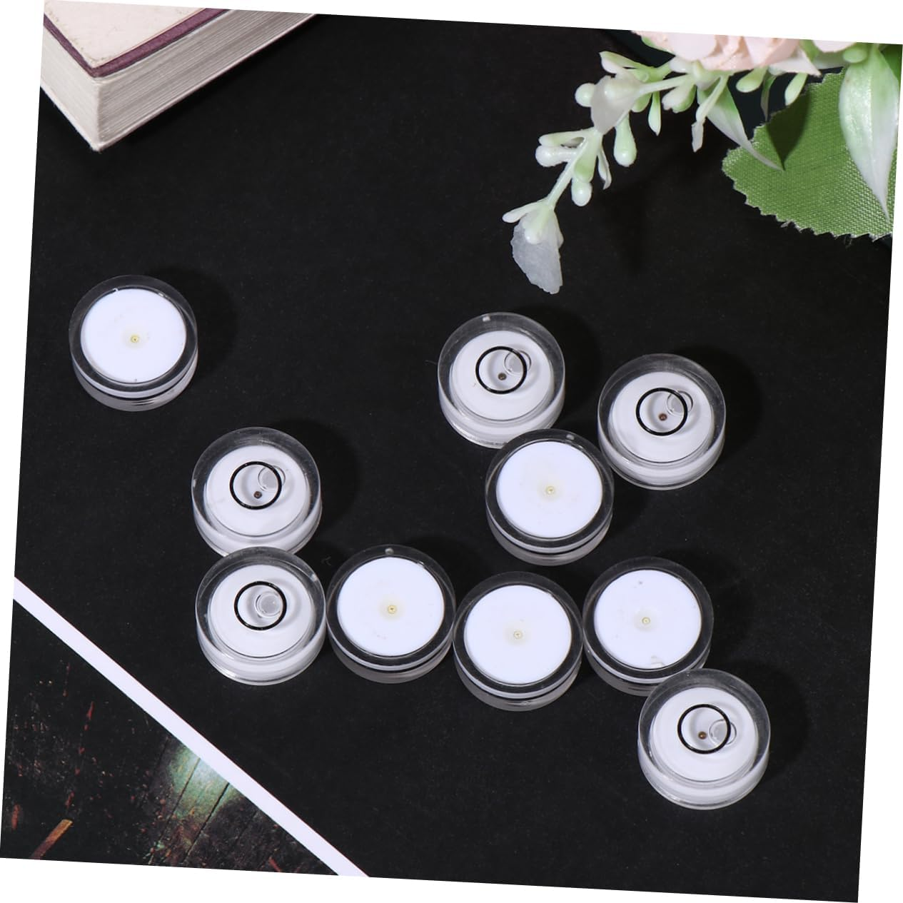 WOONEKY 16Pcs Level Bubble Spirit Level Tool for Accurate Surface Leveling Diameter Flat Height White Design for and Diy Projects image number 4