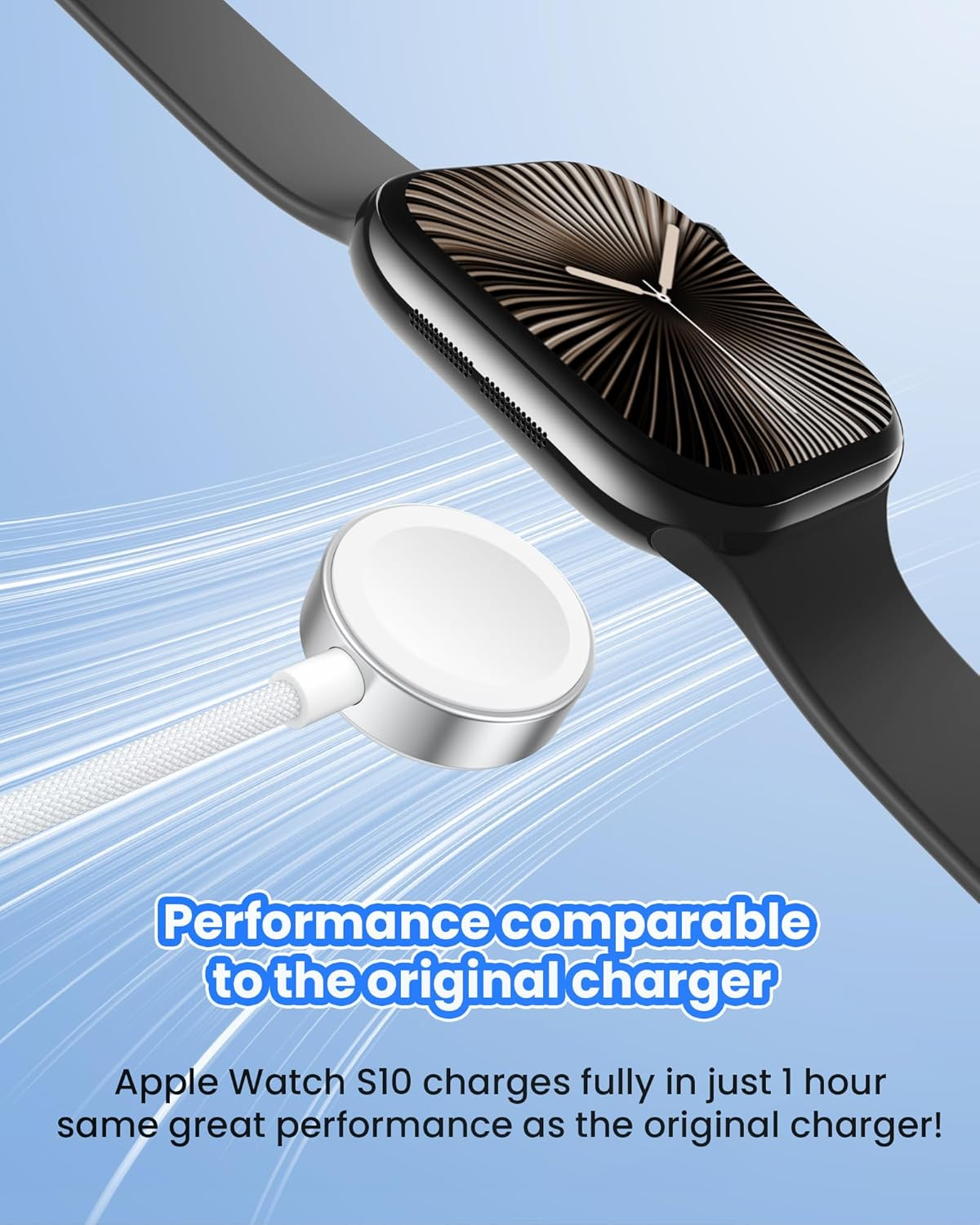 A2515 5W USB C Fast Watch Charger for Apple Watch Series Ultra2,Ultra,9,8,7,Usb-C Braided Watch Charging Cable Compatible with Apple Iwatch Series Se,6,5,4,3,2,1(1M)