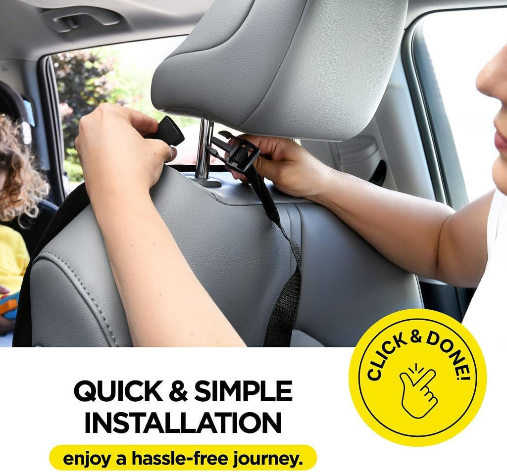 Lebogner Back Seat Cover for Kids + 6 Pocket Storage Organizer, 2 Pack X-Large Kick Mats Backseat Protector with Ipad Tablet Holder, Car Seat Back Protectors for Vehicles to Protect from Dirt & Mud