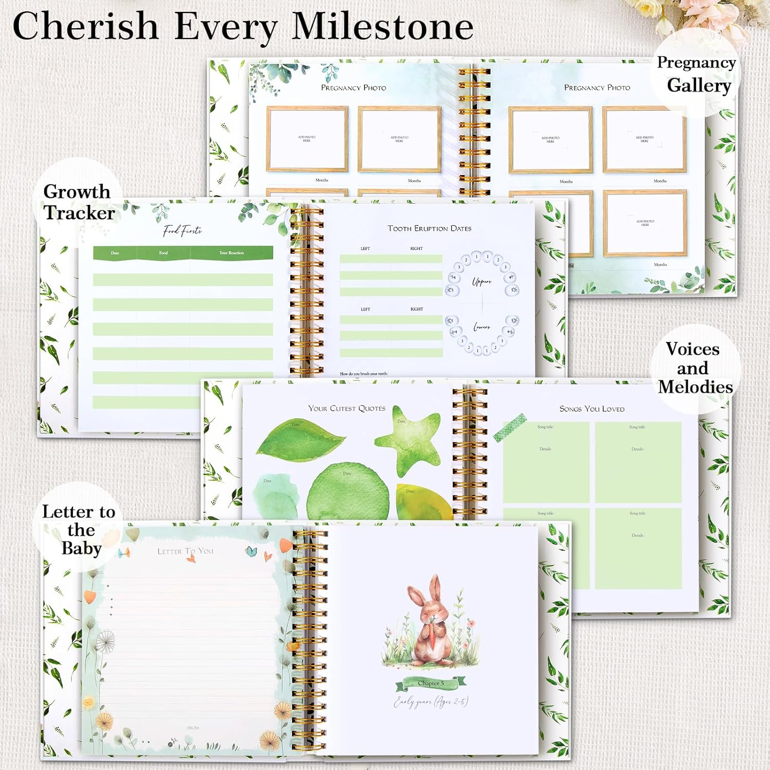 Keepsake Baby Memory Book - First 5 Year Journal - Gender Neutral Gift