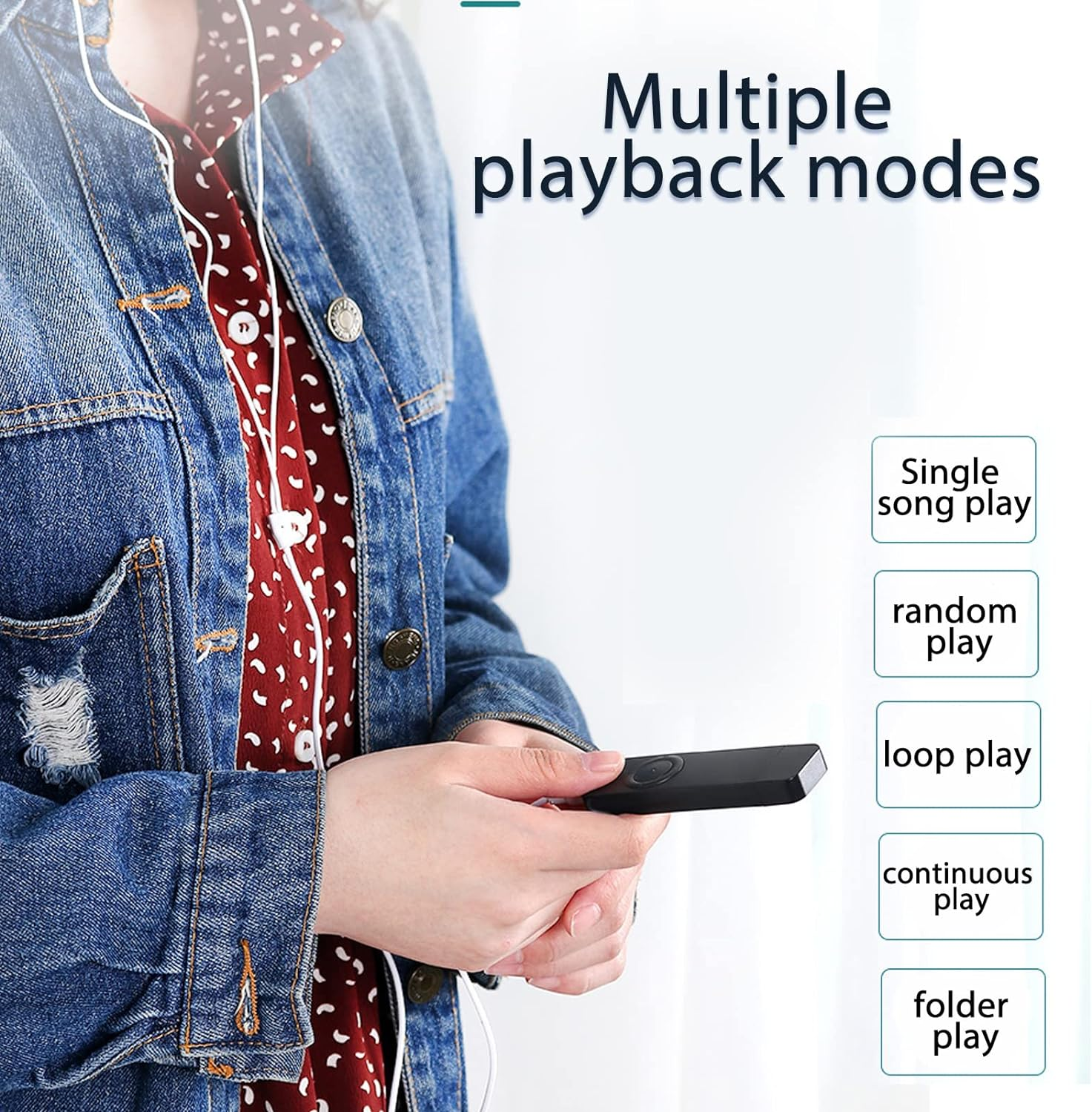 USB MP3 Player, 8GB MP3 Player Portable Music Player with Headphone and Lanyard, Hifi Lossless Sound Kids MP3 Music Player for Running (Black) image number 2