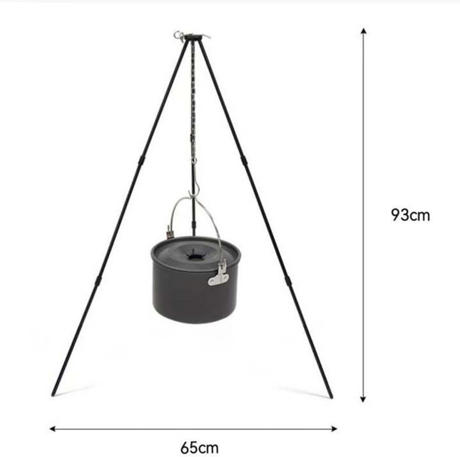 Perfk Camping Tripod Campfire Cooking Accessories Camping Equipment Campfire Tripod with Hanging Chain for Picnic Hiking Garden BBQ image number 4
