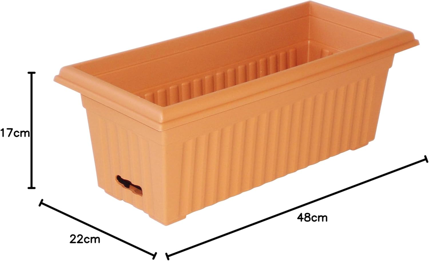 Home Leisure Rectangular Fluted Water Saver Planter, 480 Mm Size, Terracotta image number 3