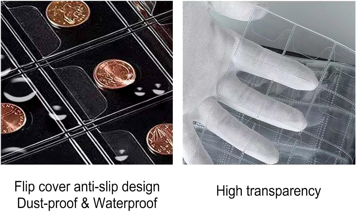 42-Pocket Coin Pages for Collectors, Standard 9-Hole Coin Collection Pages Fit Most Binder, Coin Collecting Supplies, Coin Sleeves for Stamp, Badges Etc image number 6