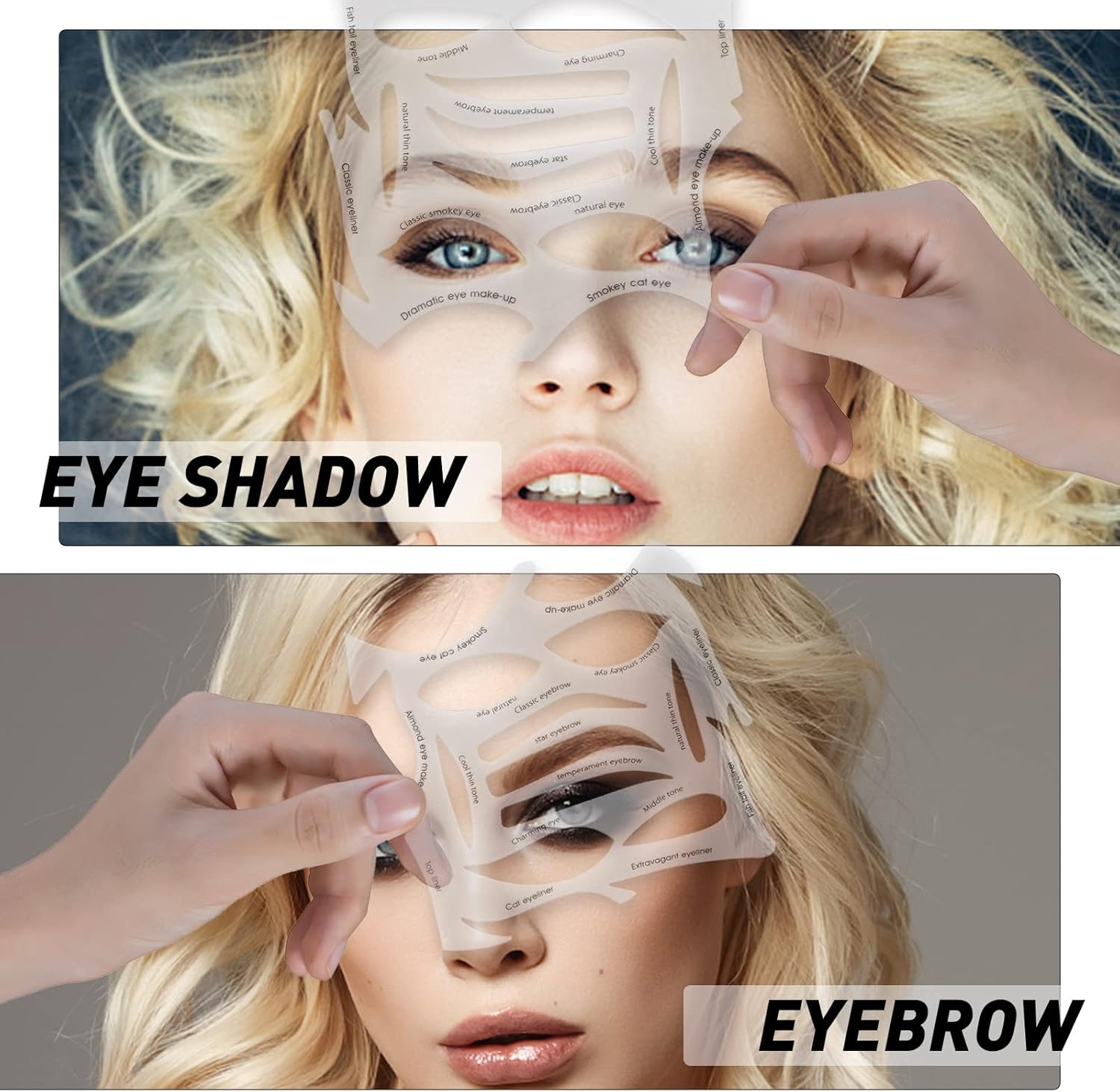 Quick Make-Up Stencils Eyeliner Molds a Makeup Tool with a Variety of Shapes Eyeliner Stencil Pads Eyeshadow Applicators Eyeliner Template image number 2