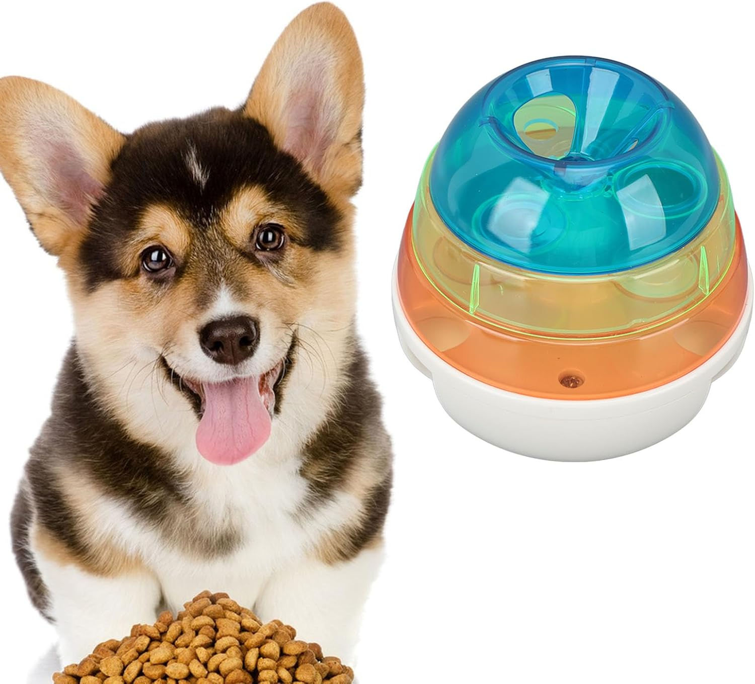 Luqeeg Treat Dispensing Puzzle Toy, Interactive Dog Slow Feeder Toy, Stimulation IQ Training Treat Dispenser Ball Dog Leaky Food Toy Interactive Chase Toy for Pets Increases IQ image number 3