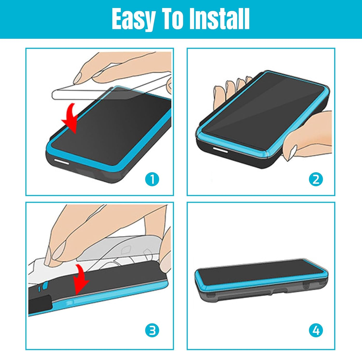 Tzylomirx Hard Case Compatible with Nintendo 2DS/2DS XL, with 2 Pcs Screen Protector, Anti-Scratch Crystal Clear Case, with Tempered Glass Protective Films for Top and Bottom Screen image number 3