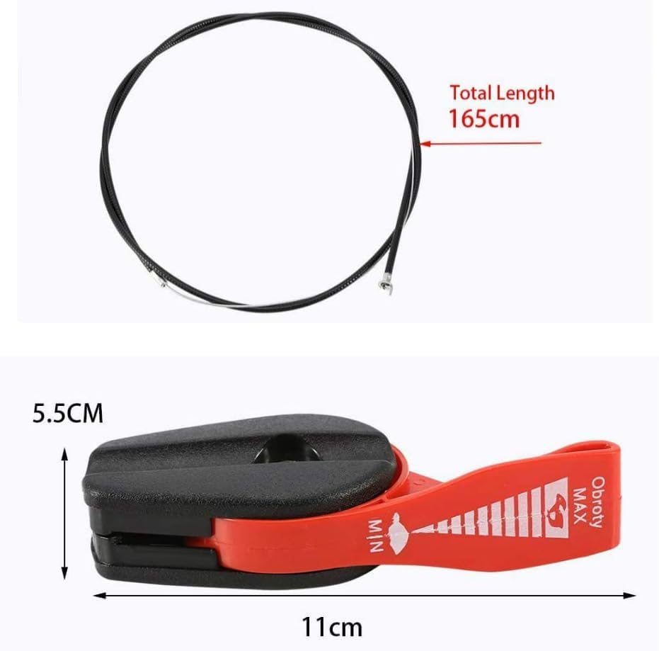 65" Lawn Mower Throttle Cable Universal, with Control Switch Lever Handle Replacement Kit Handle Kit for Garden Lawnmowers Lawn Mower Parts image number 6