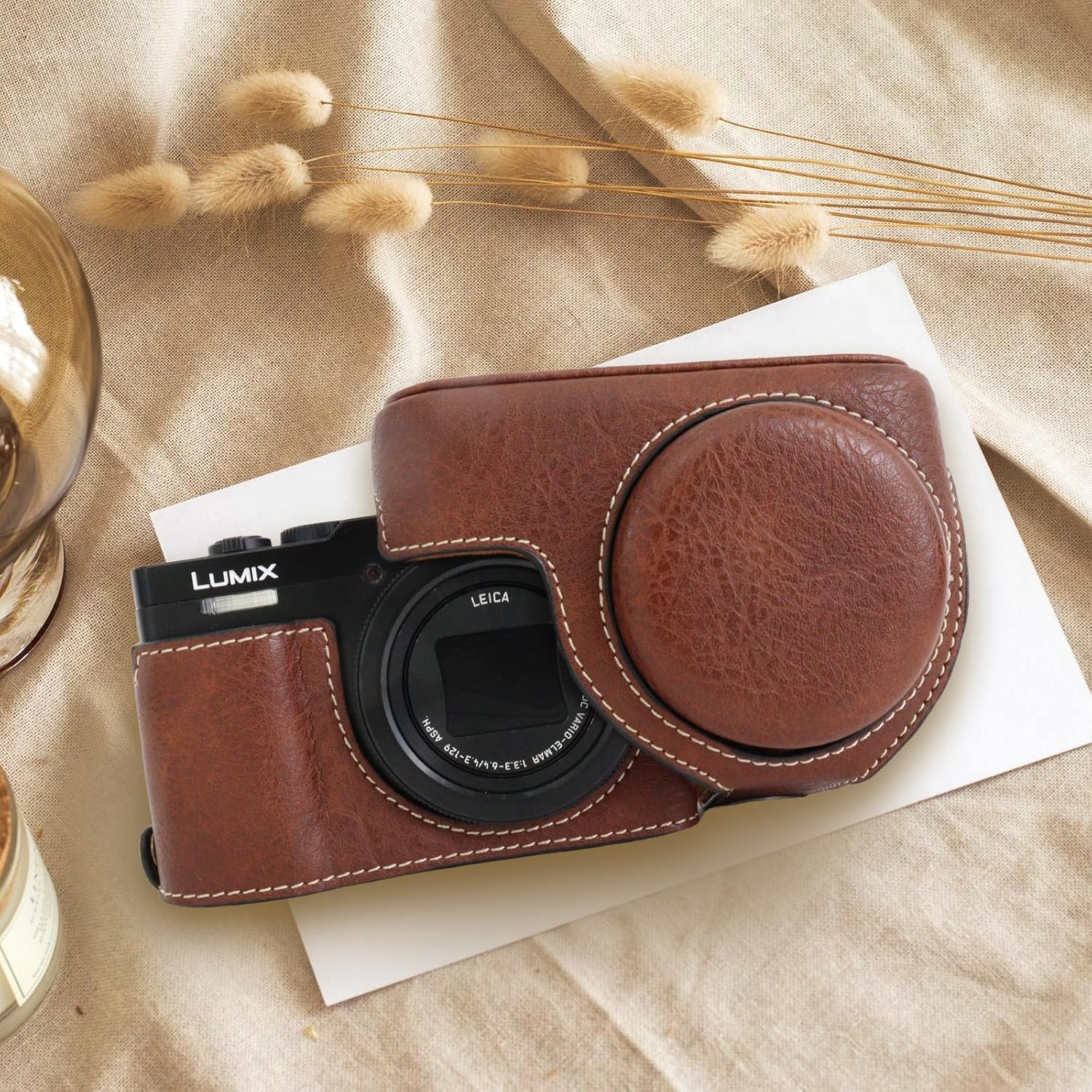 VOVMOEYA for Panasonic Lumix DC-TZ99/ZS99 Case - PU Leather Scratch-Resistant Cover for Lumix TZ99/ZS99 Case, with Removable Protective Cover, Adjustable Shoulder Strap - Black image number 7