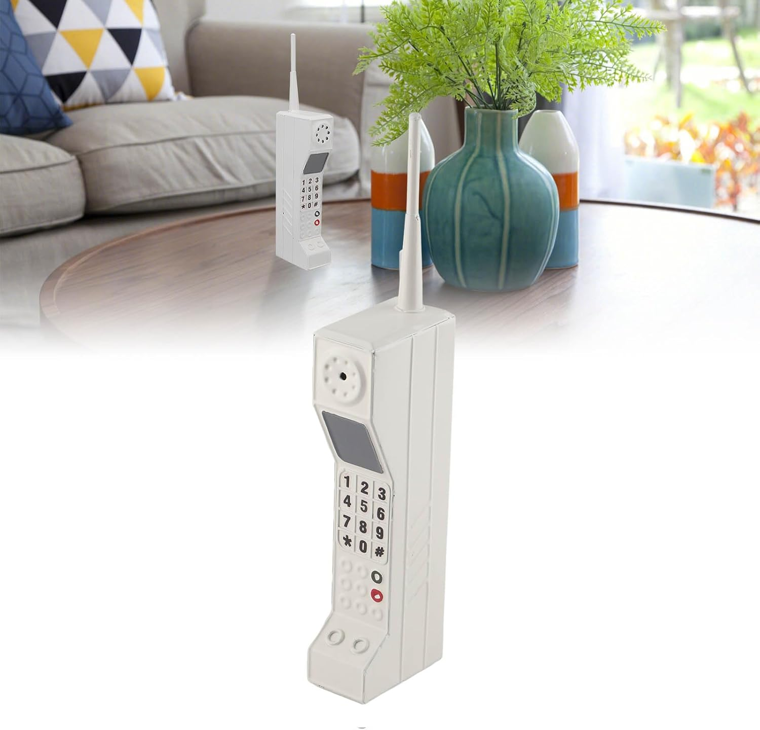 Riuulity Vintage Retro Brick Cellphone Model Ornament, Home Office Decoration, Photography Prop, Lightweight, Vintage Retro Brick Cellphone Model Ornament (White) - Pink image number 5