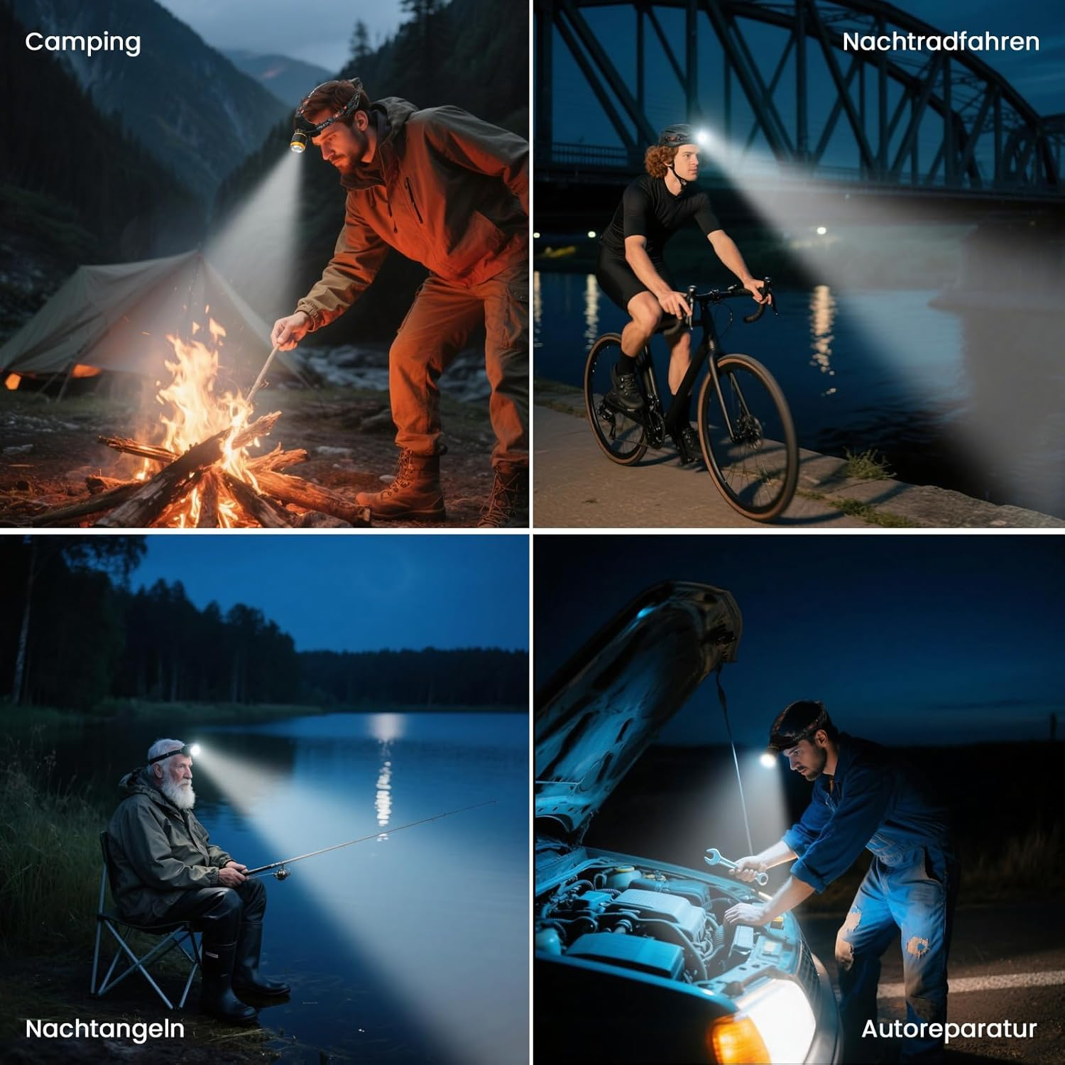 ORHOMELIFE LED Rechargeable Headlamp with Motion Sensor and 4 Light Modes, IP45 Waterproof, 90&deg; Adjustable Headlamp for Jogging, Running, Camping, Fishing, Hiking, Craftsmen image number 1