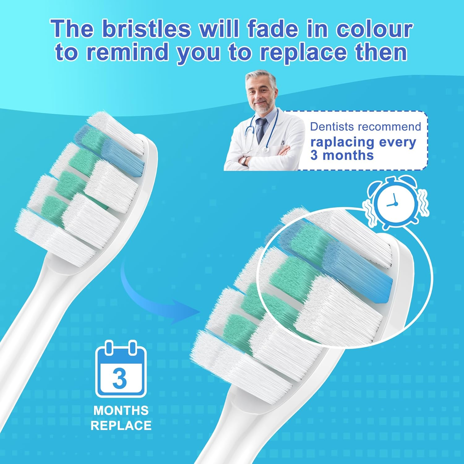 Replacement Toothbrush Heads for Philips Sonicare：10 Pack Soft Replacement Electric Brush Head C2 Compatible with Phillips Sonicare Diamondclean Protectiveclean Easyclean Flexcare Healthywhite Control Snap-On for Adults（White） image number 6