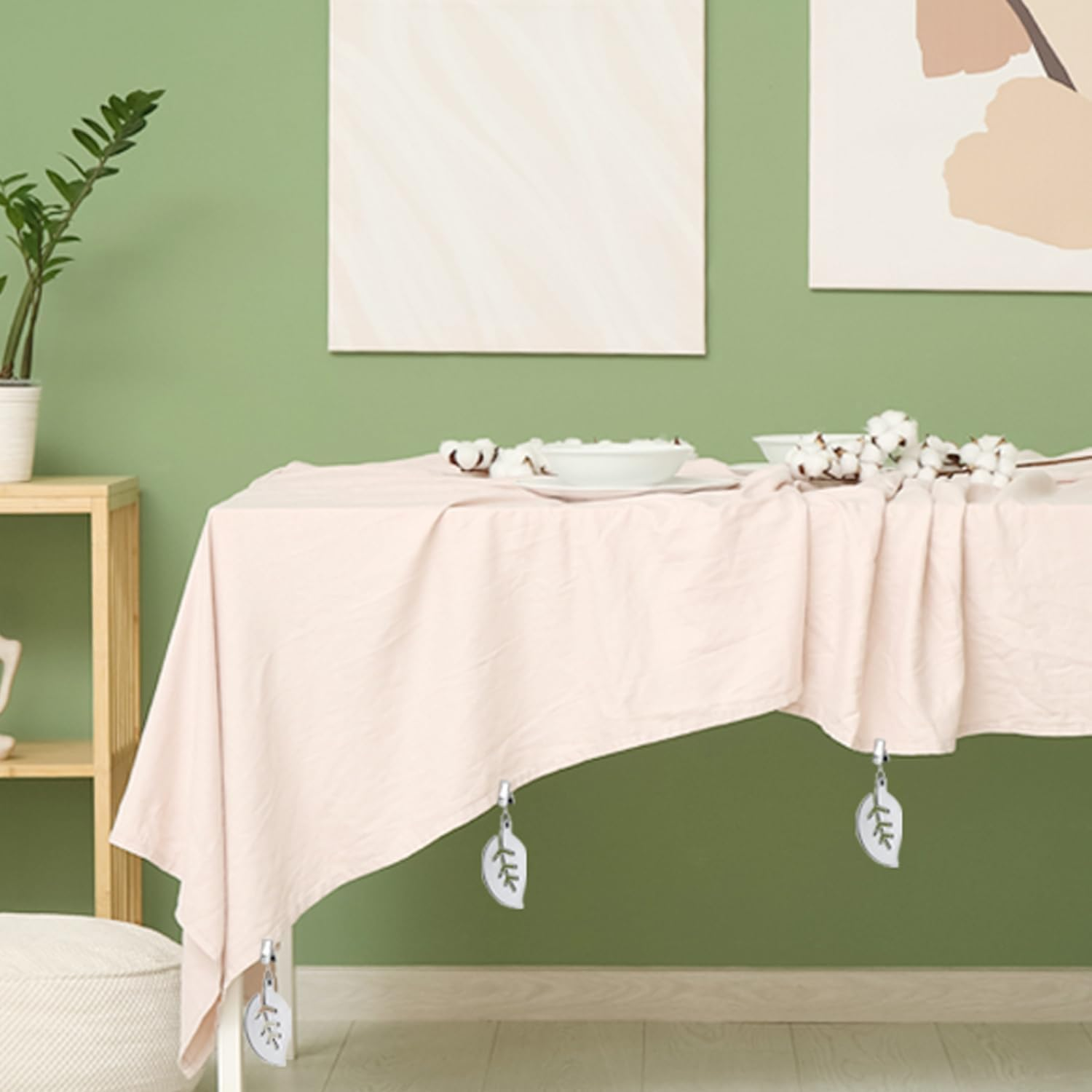 8Pcs Tablecloth Weights Pendant Stainless Steel Tablecloth Clip Leaves Shaped Metal for Dinner Table Family Dining Table Decoration