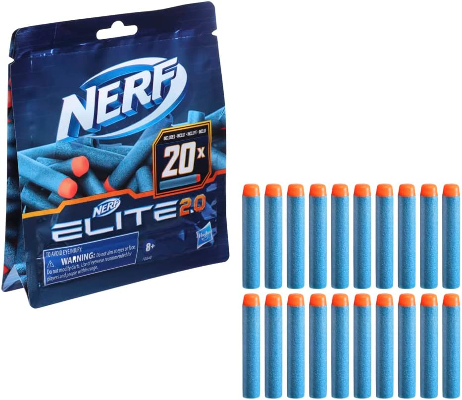 Nerf Elite 2.0-20-Dart Refill Pack - 20 Official Nerf Foam Darts for Nerf Elite 2.0 Blasters - Compatible with All Nerf Elite Blasters - Toys for Kids - F0040 -Ages 8+ image number 2