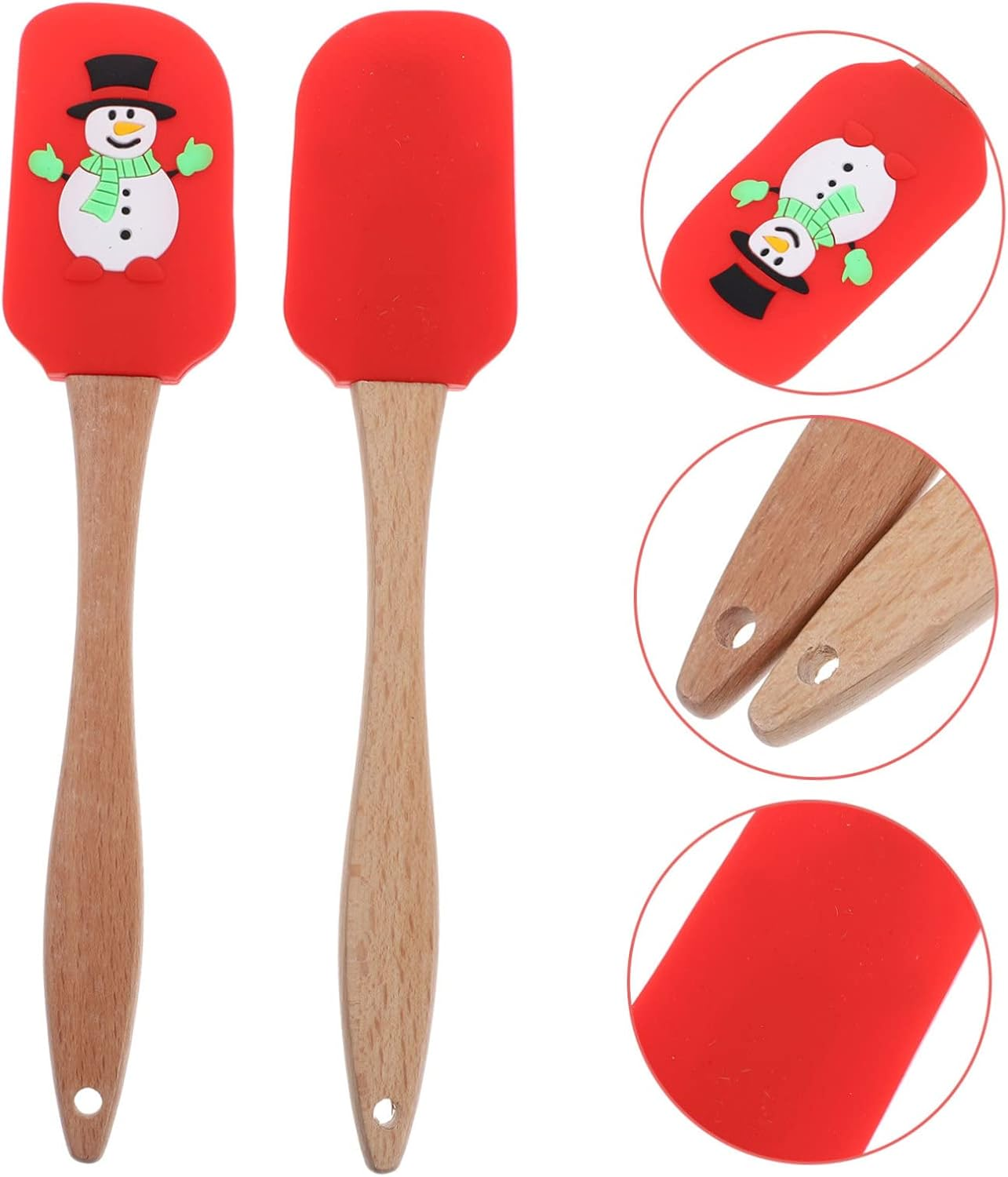 10Pcs Professional Baking Scrapers Silicone Baking Spatulas for Christmas Cake Reusable Scrapers Household Wear-Resistant Cake Convenient image number 2