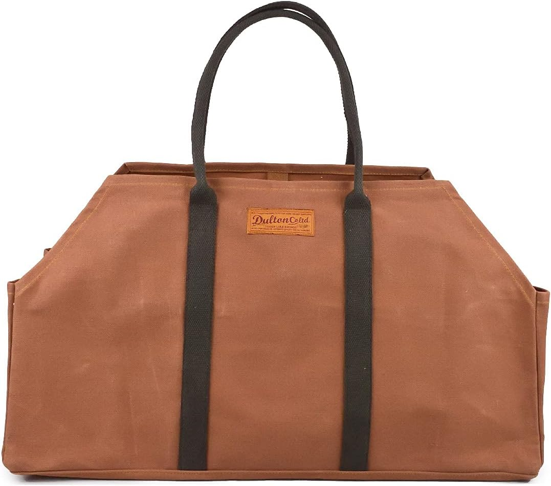 Dulton Y959-1267OV Wax Canvas Log Bag Olive Large Bag Wide Gusset Camping Pastry Height 12.6 Inches (320 Mm) Width 23.6 Inches (600 Mm) Depth 9.8 Inches (250 Mm)