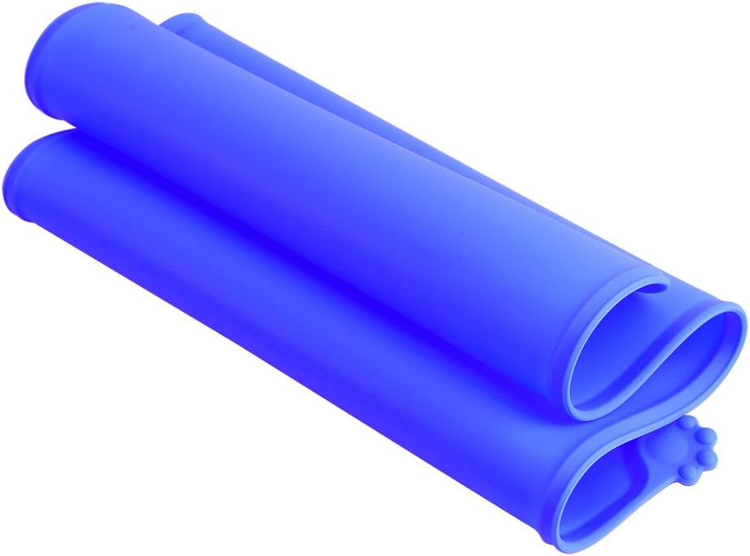 Silicone Waterproof Dog Cat Pet Feeding Mats, Non Slip Pet Dish Bowl Feed Food Water Placemat, Easy Clean Pet Dog Cat Bowl Mats Placemat(Blue) image number 2