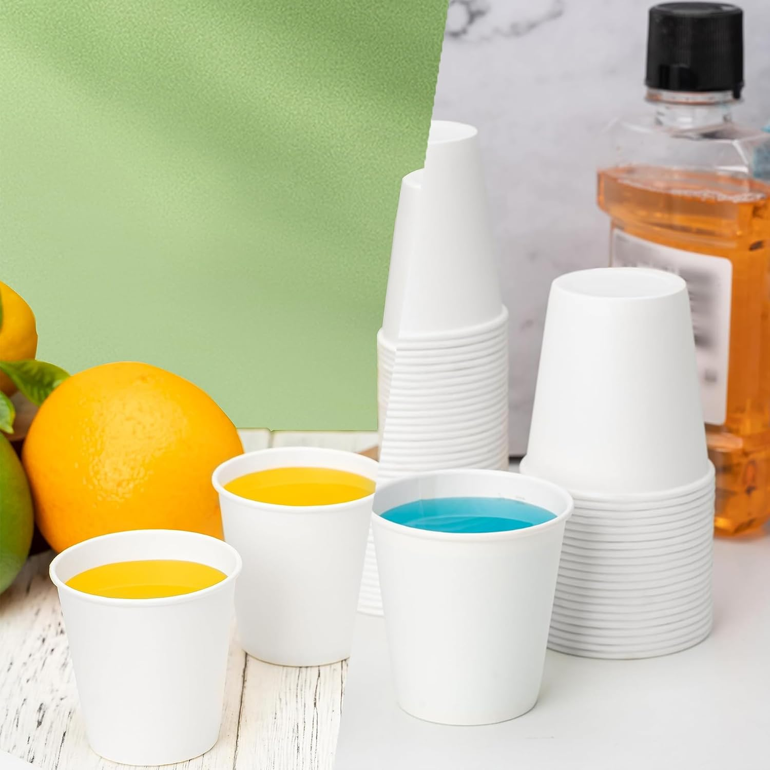 3Oz Disposable Paper Cups, Bathroom Paper Cups, Mouthwash Cups, Paper Coffee Cups, Ideal for Bathroom (100 Pack)