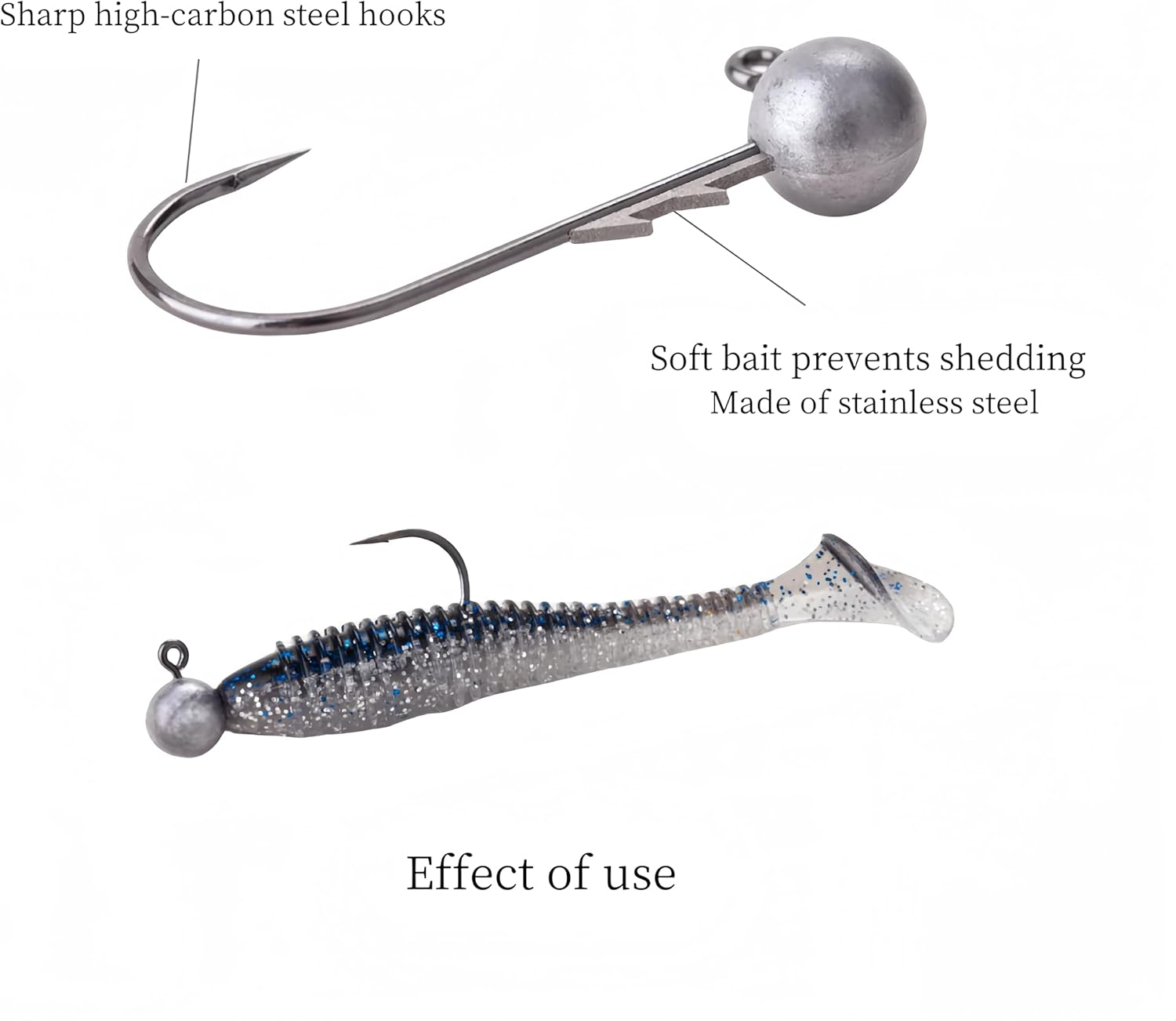 DAYUYUE Fishing Jig Heads Soft Lure Hooks 30Pcs 3.5G 5G 7G 10G 14G Include Plastic Tackle Box Fishing for Freshwater Saltwater image number 3