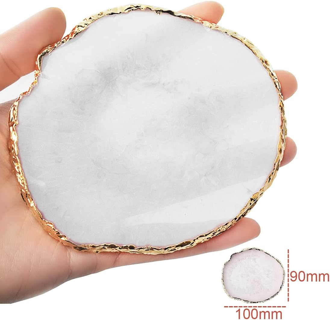 Resin Nail Art Palette, Nail Painting Mixed Color Palette, Gilded Edge Nail Gel Color Makeup Display Board Pallet (White) - 2 Pack (W+P) image number 7