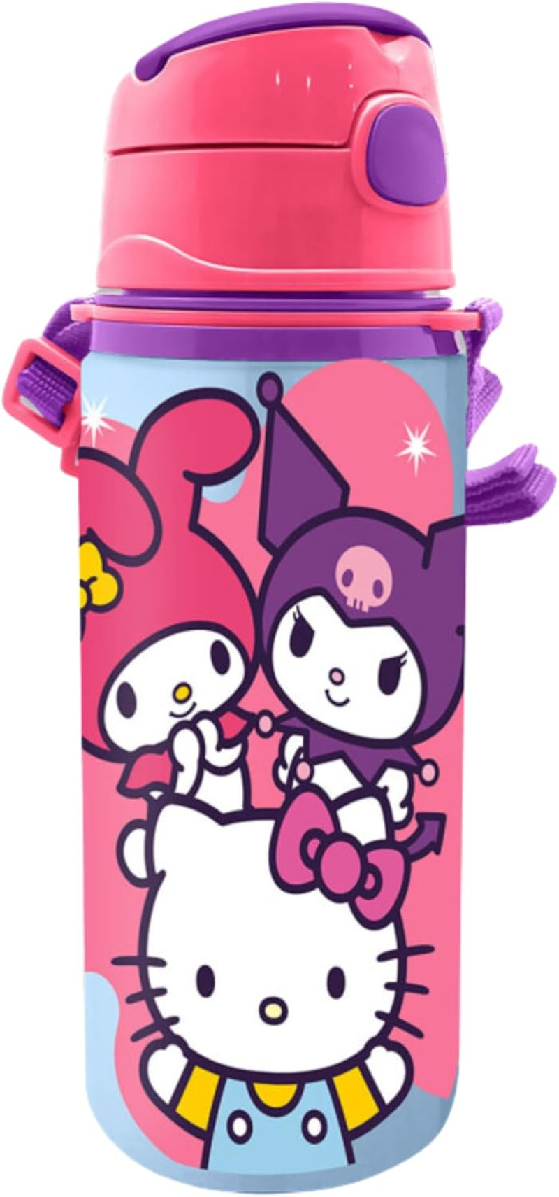 Sanrio Hello Kitty Reusable Bottle Durable Aluminum Design Water Bottle for Girls Travel Bottle with Handle 600Ml Capacity image number 2