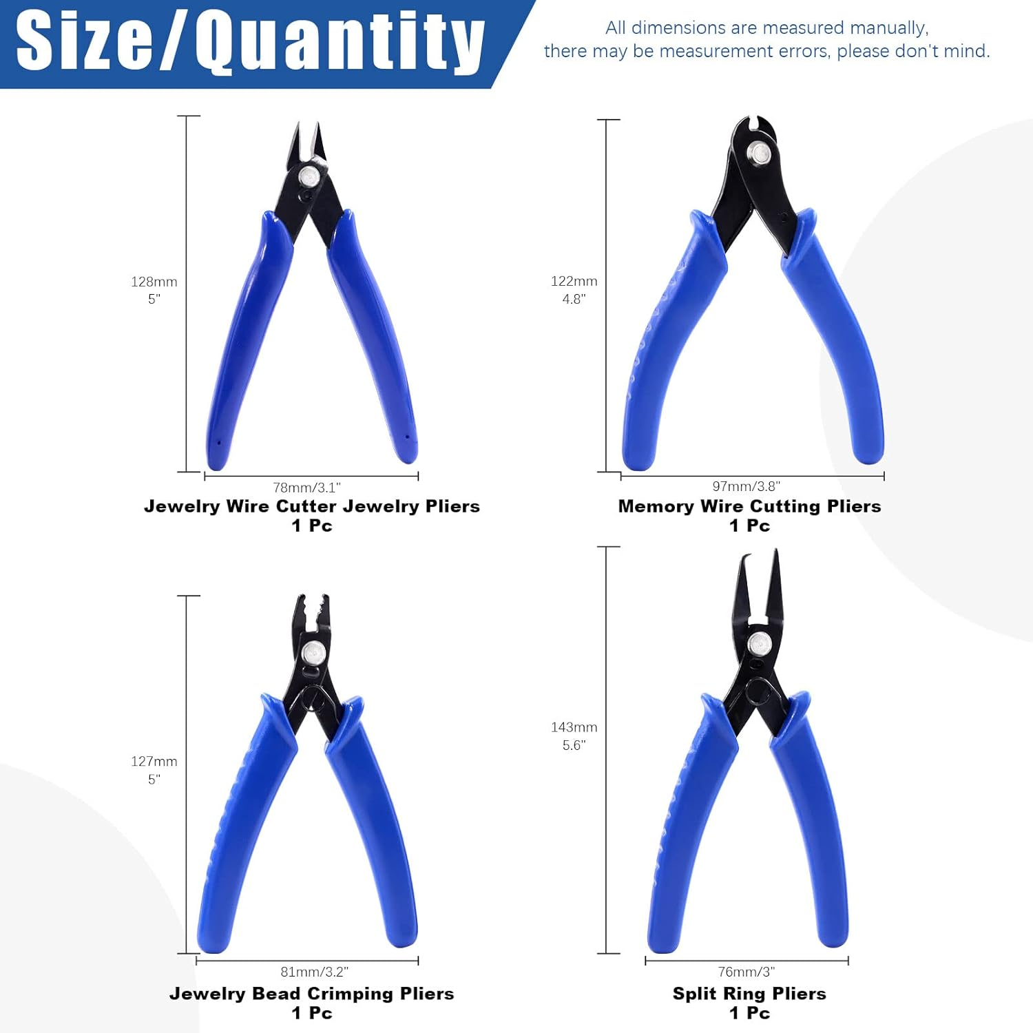 Glarks 5Pcs Jewelry Pliers Tool Set Including Split Ring Pliers Jewelry Bead Crimping Pliers Jewelry Wire Cutter and Memory Wire Cutting Pliers for Jewelry Bead Repairing Making Supplies image number 6