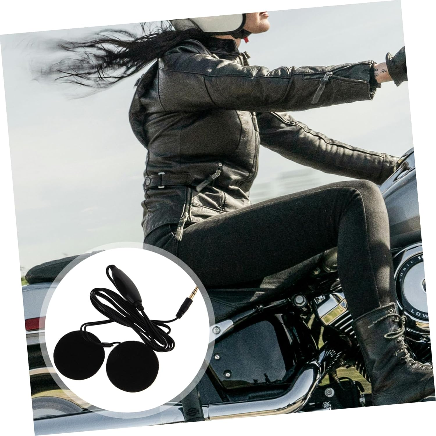 UTHCLO Motorcycle Helmet Earphone and Headset 3.5Mm Wired Helmet Audio System with Microphone for Rider Voice Gps Navigation Compatible with Motorbike Riding in Weather image number 2